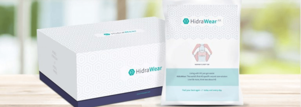 Image of HidraWear wound dressing product packaging