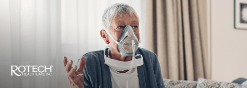 Older woman with oxygen mask on