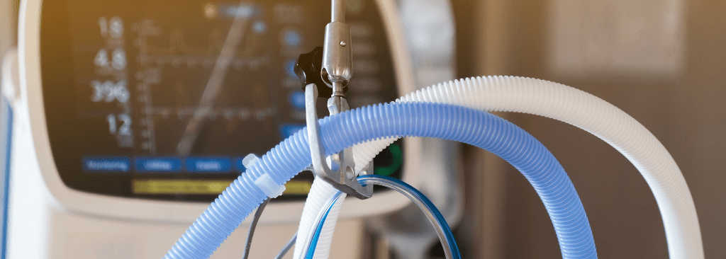 Close up of mechanical ventilator equipment