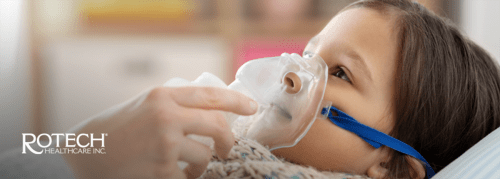 Child with oxygen mask on