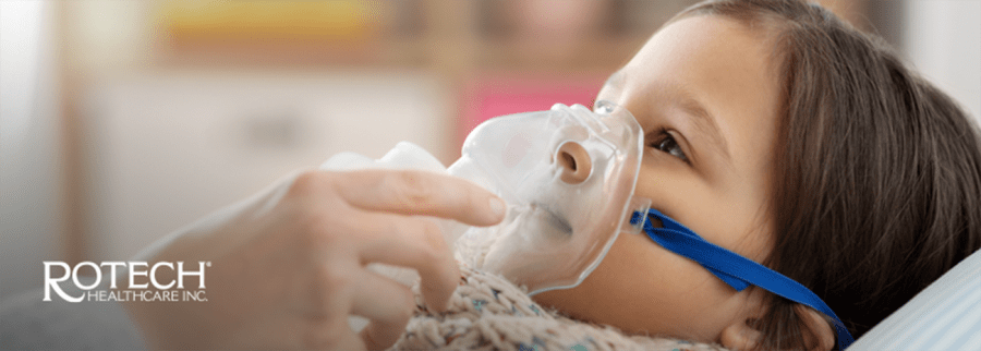 Child with oxygen mask on